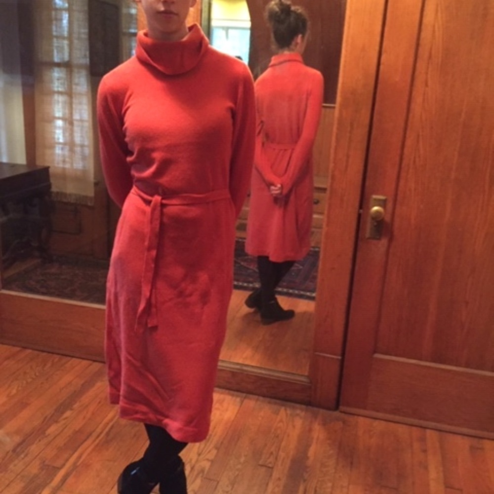 Red wool dress